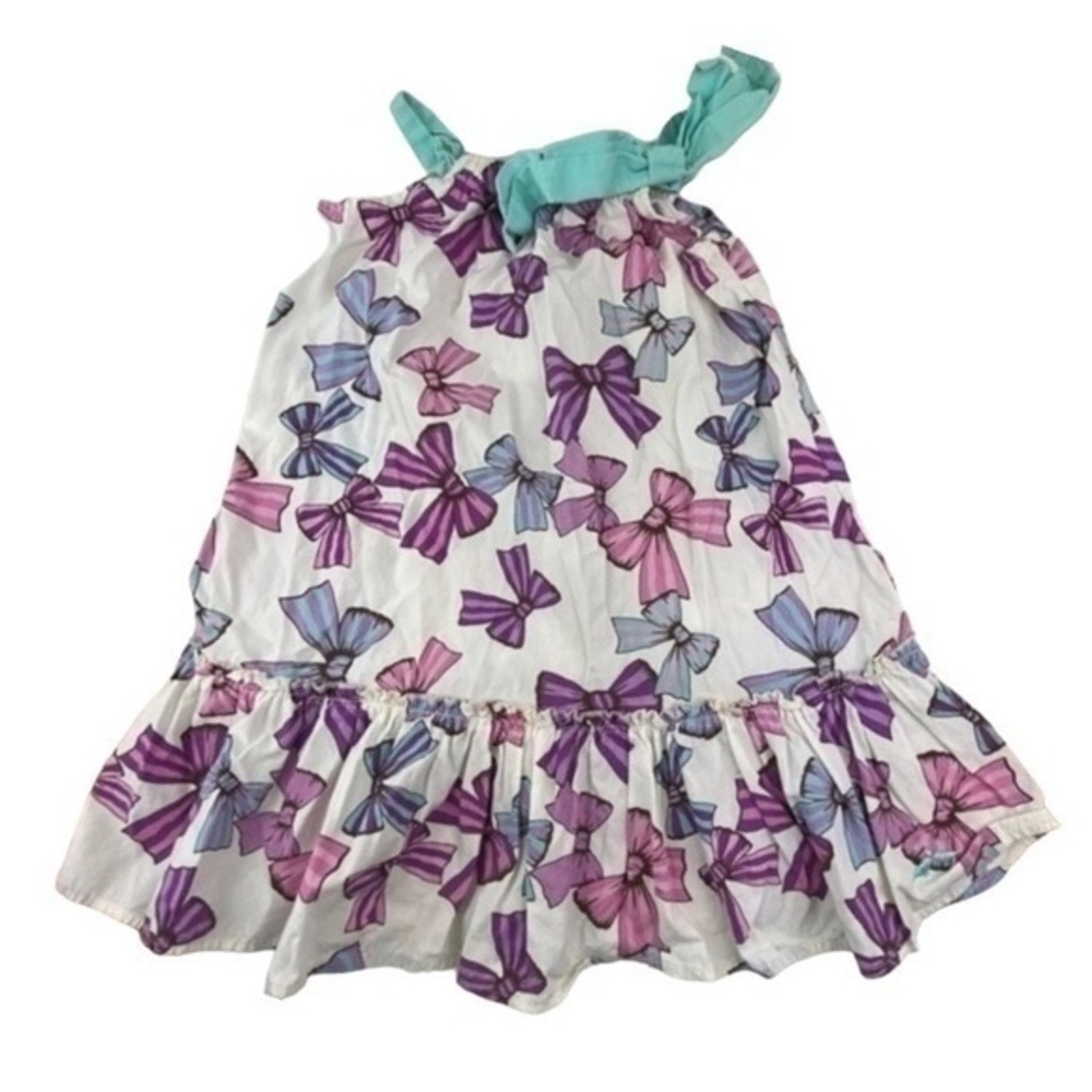 Bow Print Dress Girls Size 4 Sleeveless Summer Sundress